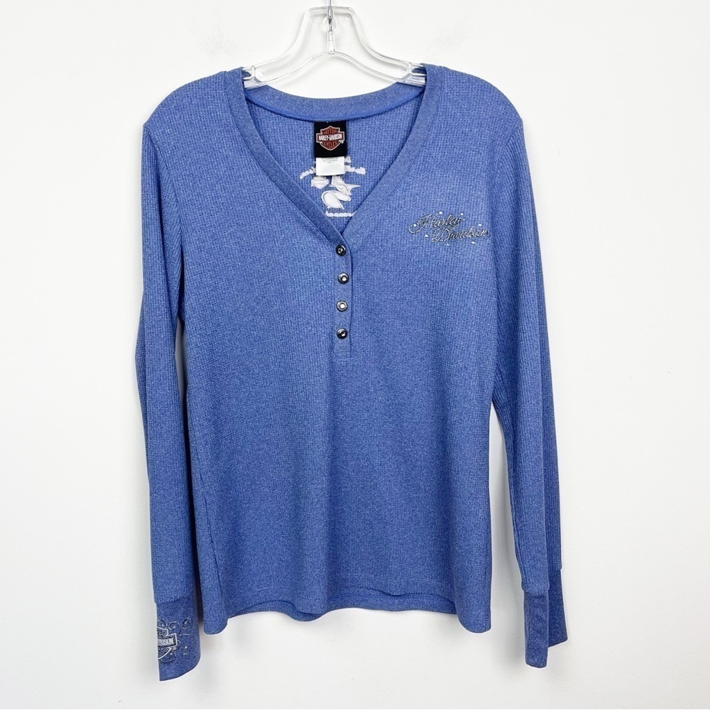 Harley Davidson | Long Sleeve Henley Top Size Large